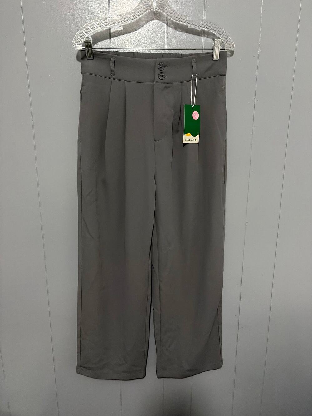 Halara Flex™ Gray High Waisted Body Sculpt Waist-Slimming Wide Leg Work Pants MP